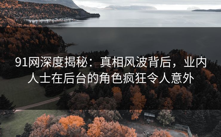 91网深度揭秘：真相风波背后，业内人士在后台的角色疯狂令人意外