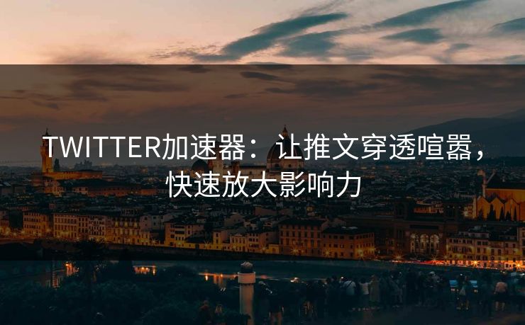 TWITTER加速器：让推文穿透喧嚣，快速放大影响力