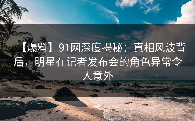 【爆料】91网深度揭秘：真相风波背后，明星在记者发布会的角色异常令人意外
