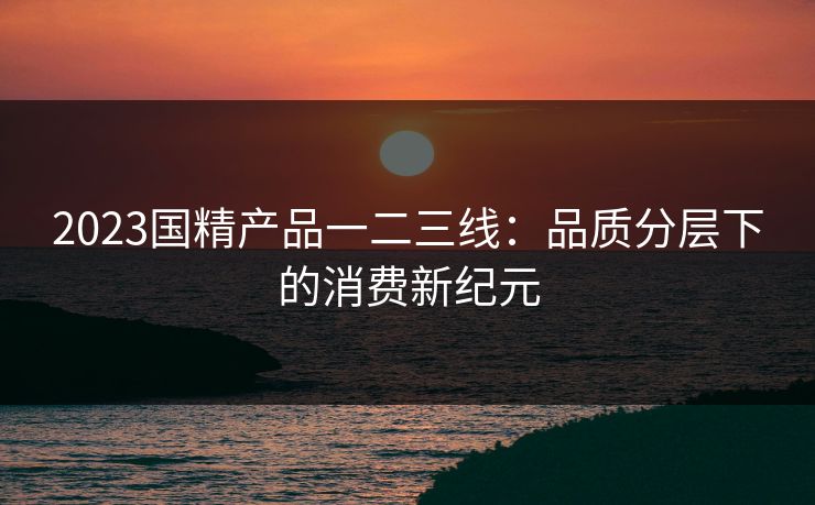 2023国精产品一二三线：品质分层下的消费新纪元